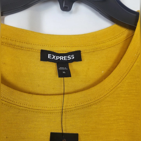Express Womens Linen Blend Mustard Yellow Sleeveless Flowy Top XL New - Picture 3 of 6